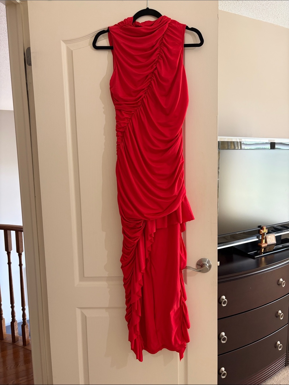 Macy's, Ladies Ref Sleeveless Ruched High-Low Bodycon Dress XL.